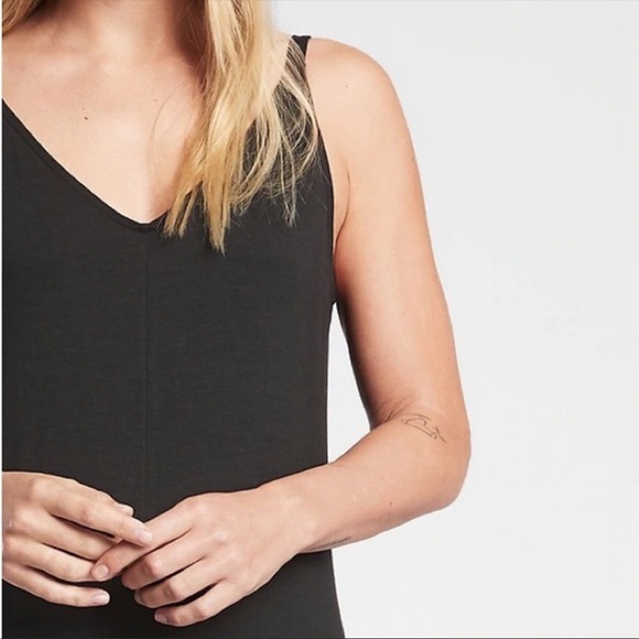 Athleta Nightime Bliss Sleep V Neck Romper Black Small - Picture 4 of 5